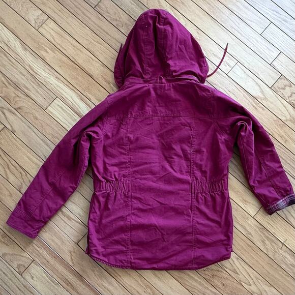 Women’s  C.E. SCHMIDT Workwear Medium Canvas Coat Barn Chore Quilted Hooded - Picture 10 of 12